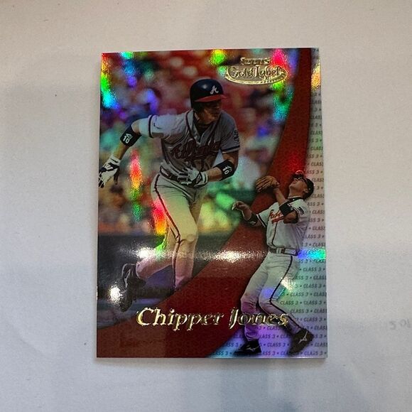 Topps Gold Label Chipper Jones Trading Card Red and Gold refractor class 3 mint - Picture 1 of 1